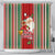 Kiribati Christmas Shower Curtain Santa With Gift Bag Behind Ribbons Seamless Red Maori LT03 - Polynesian Pride