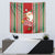 Kiribati Christmas Tapestry Santa With Gift Bag Behind Ribbons Seamless Red Maori LT03 - Polynesian Pride