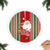 Kiribati Christmas Tree Skirt Santa With Gift Bag Behind Ribbons Seamless Red Maori LT03 - Polynesian Pride