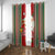 Kiribati Christmas Window Curtain Santa With Gift Bag Behind Ribbons Seamless Red Maori LT03 With Grommets Red - Polynesian Pride