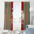 Kiribati Christmas Window Curtain Santa With Gift Bag Behind Ribbons Seamless Red Maori LT03 - Polynesian Pride