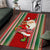 Custom Kiribati Christmas Area Rug Santa With Gift Bag Behind Ribbons Seamless Red Maori LT03 Red - Polynesian Pride