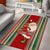 Custom Kiribati Christmas Area Rug Santa With Gift Bag Behind Ribbons Seamless Red Maori LT03 - Polynesian Pride