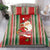 Custom Kiribati Christmas Bedding Set Santa With Gift Bag Behind Ribbons Seamless Red Maori LT03 - Polynesian Pride