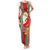 Custom Kiribati Christmas Family Matching Tank Maxi Dress and Hawaiian Shirt Santa With Gift Bag Behind Ribbons Seamless Red Maori LT03 Mom's Dress Red - Polynesian Pride