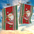 Custom Kiribati Christmas Garden Flag Santa With Gift Bag Behind Ribbons Seamless Red Maori LT03 - Polynesian Pride