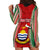 Custom Kiribati Christmas Hoodie Dress Santa With Gift Bag Behind Ribbons Seamless Red Maori LT03 - Polynesian Pride