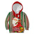 Custom Kiribati Christmas Kid Hoodie Santa With Gift Bag Behind Ribbons Seamless Red Maori LT03 Red - Polynesian Pride