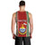 Custom Kiribati Christmas Men Tank Top Santa With Gift Bag Behind Ribbons Seamless Red Maori LT03 - Polynesian Pride