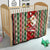 Custom Kiribati Christmas Quilt Santa With Gift Bag Behind Ribbons Seamless Red Maori LT03 - Polynesian Pride