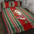 Custom Kiribati Christmas Quilt Bed Set Santa With Gift Bag Behind Ribbons Seamless Red Maori LT03 - Polynesian Pride