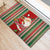 Custom Kiribati Christmas Rubber Doormat Santa With Gift Bag Behind Ribbons Seamless Red Maori LT03 - Polynesian Pride