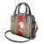 Custom Kiribati Christmas Shoulder Handbag Santa With Gift Bag Behind Ribbons Seamless Red Maori LT03 - Polynesian Pride