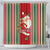 Custom Kiribati Christmas Shower Curtain Santa With Gift Bag Behind Ribbons Seamless Red Maori LT03 - Polynesian Pride