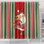 Custom Kiribati Christmas Shower Curtain Santa With Gift Bag Behind Ribbons Seamless Red Maori LT03 - Polynesian Pride