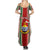 Custom Kiribati Christmas Summer Maxi Dress Santa With Gift Bag Behind Ribbons Seamless Red Maori LT03 - Polynesian Pride