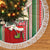 Custom Kiribati Christmas Tree Skirt Santa With Gift Bag Behind Ribbons Seamless Red Maori LT03 - Polynesian Pride