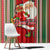 Custom Kiribati Christmas Window Curtain Santa With Gift Bag Behind Ribbons Seamless Red Maori LT03 - Polynesian Pride