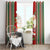 Custom Kiribati Christmas Window Curtain Santa With Gift Bag Behind Ribbons Seamless Red Maori LT03 - Polynesian Pride