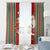 Custom Kiribati Christmas Window Curtain Santa With Gift Bag Behind Ribbons Seamless Red Maori LT03 - Polynesian Pride