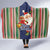 Kiribati Christmas Hooded Blanket Santa With Gift Bag Behind Ribbons Seamless Blue Maori LT03 - Polynesian Pride