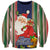 Kiribati Christmas Sweatshirt Santa With Gift Bag Behind Ribbons Seamless Blue Maori LT03 Unisex Blue - Polynesian Pride