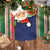 Kiribati Christmas Tree Skirt Santa With Gift Bag Behind Ribbons Seamless Blue Maori LT03 - Polynesian Pride