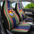 Custom Kiribati Christmas Car Seat Cover Santa With Gift Bag Behind Ribbons Seamless Blue Maori LT03 - Polynesian Pride