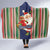 Custom Kiribati Christmas Hooded Blanket Santa With Gift Bag Behind Ribbons Seamless Blue Maori LT03 - Polynesian Pride