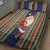 Custom Kiribati Christmas Quilt Bed Set Santa With Gift Bag Behind Ribbons Seamless Blue Maori LT03 - Polynesian Pride