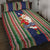 Custom Kiribati Christmas Quilt Bed Set Santa With Gift Bag Behind Ribbons Seamless Blue Maori LT03 - Polynesian Pride