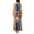 Custom Kiribati Christmas Tank Maxi Dress Santa With Gift Bag Behind Ribbons Seamless Blue Maori LT03 - Polynesian Pride