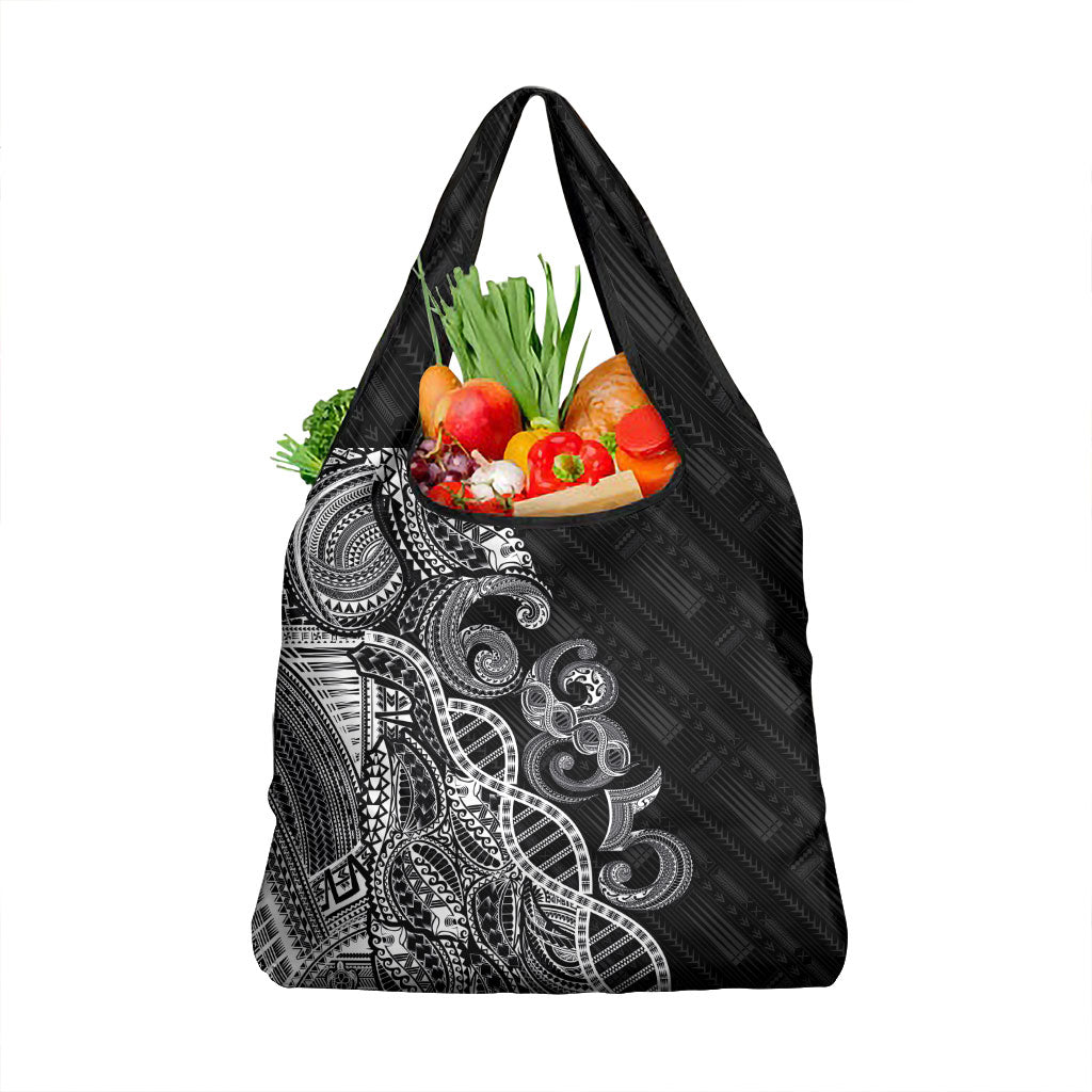 Samoan Traditional Tattoo 685 Grocery Bag Tribal Tatau DNA Black Color