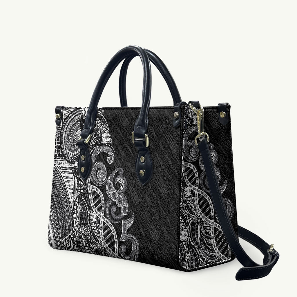 Samoan Traditional Tattoo 685 Leather Bag Tribal Tatau DNA Black Color