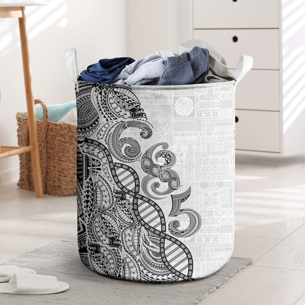 Samoan Traditional Tattoo 685 Laundry Basket Tribal Tatau DNA White Color