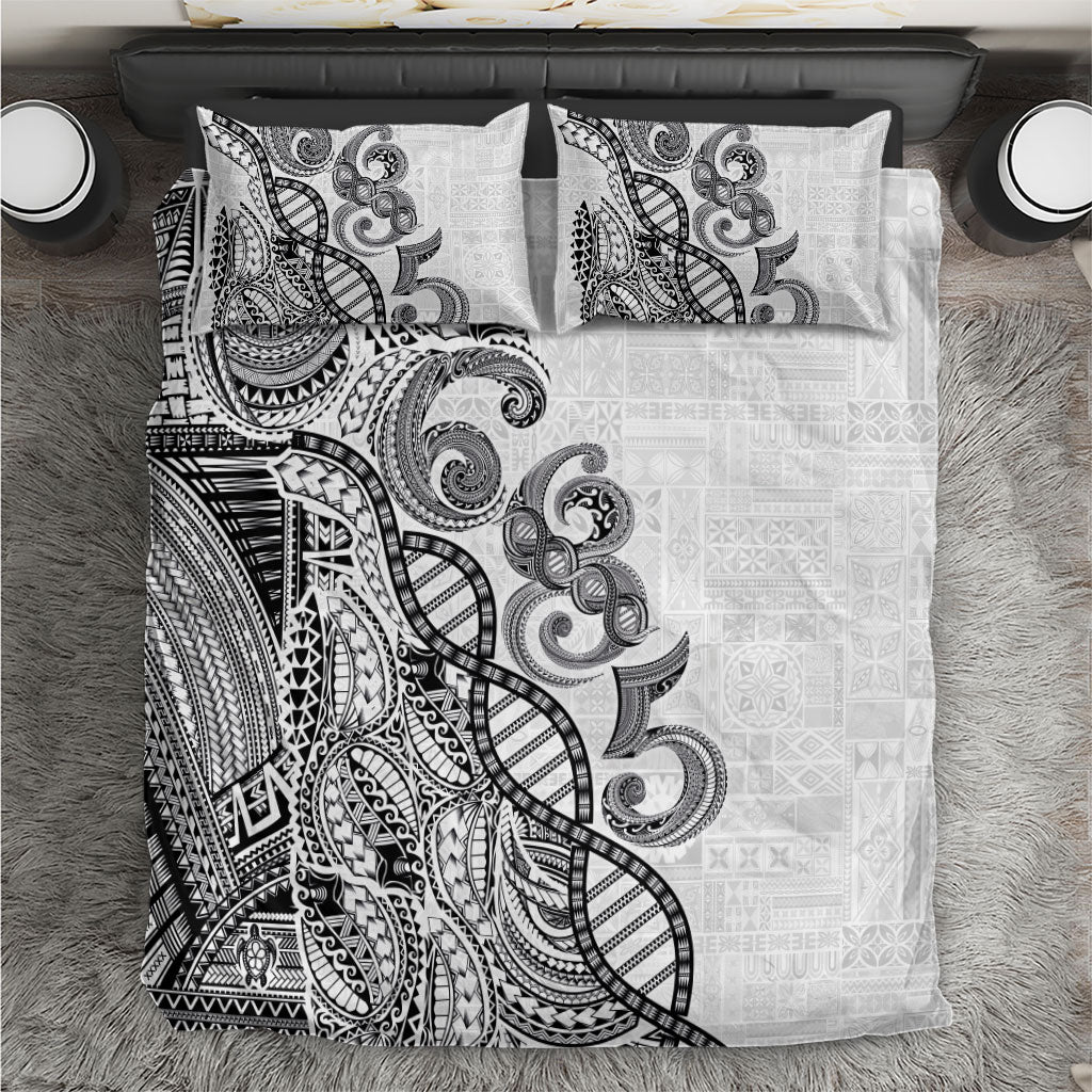 Samoan Traditional Tattoo 685 Bedding Set Tribal Tatau DNA White Color