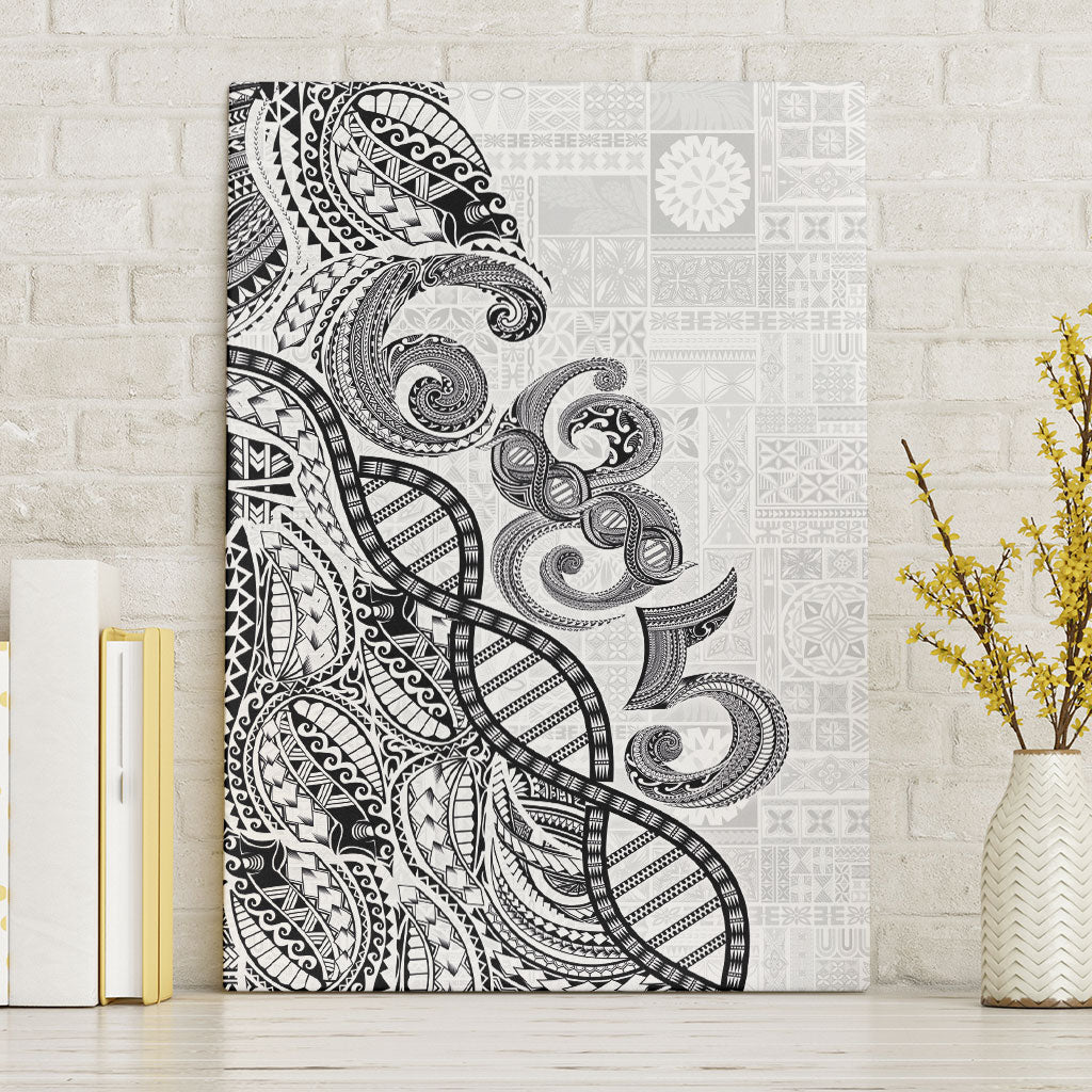 Samoan Traditional Tattoo 685 Canvas Wall Art Tribal Tatau DNA White Color