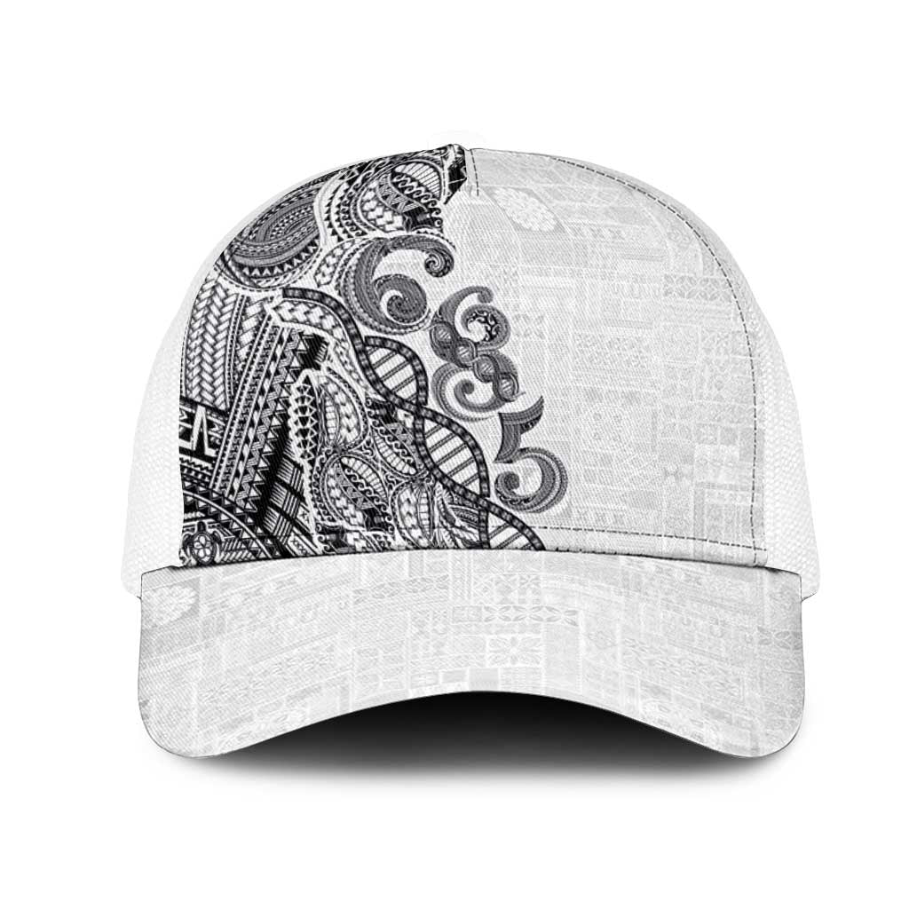 Samoan Traditional Tattoo 685 Mesh Trucker Cap Tribal Tatau DNA White Color