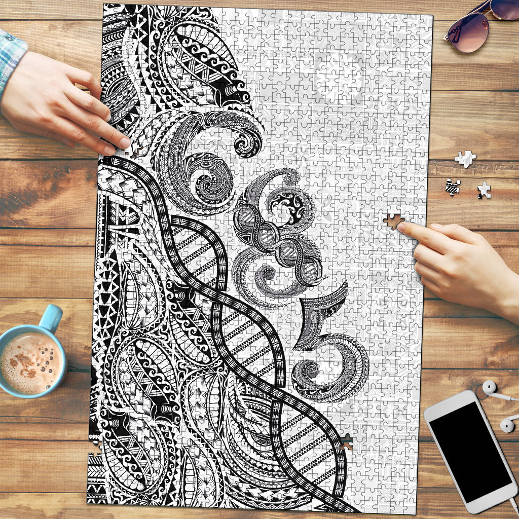 Samoan Traditional Tattoo 685 Puzzle Tribal Tatau DNA White Color