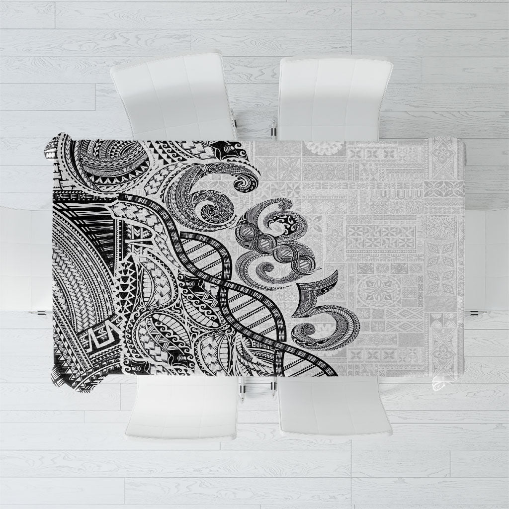 Samoan Traditional Tattoo 685 Tablecloth Tribal Tatau DNA White Color