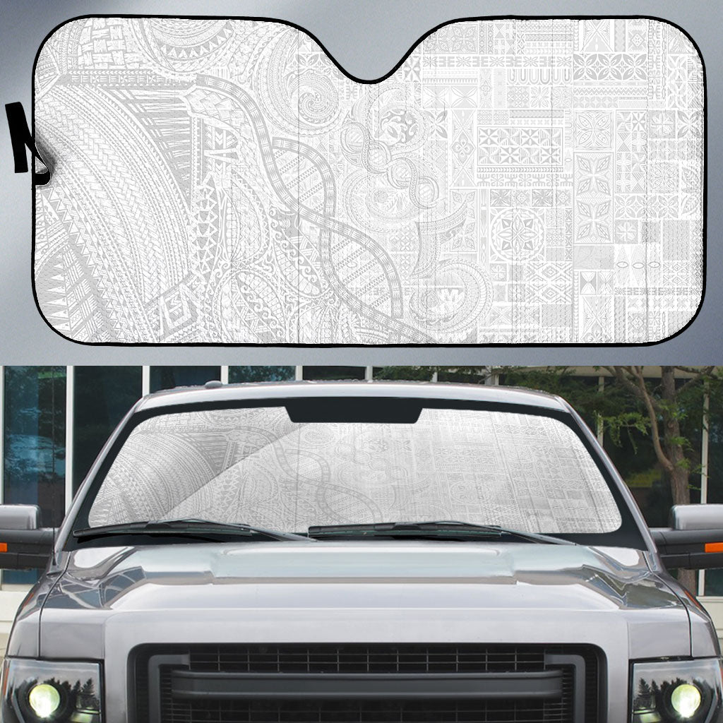 Samoan Traditional Tattoo 685 Auto Sun Shade Tribal Tatau DNA All-White