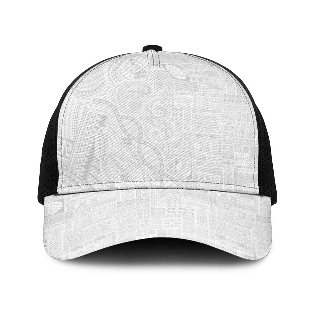 Samoan Traditional Tattoo 685 Baseball Net Cap Tribal Tatau DNA All-White