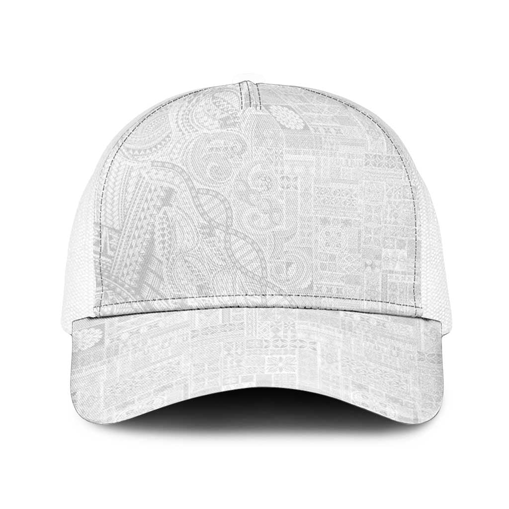 Samoan Traditional Tattoo 685 Baseball Net Cap Tribal Tatau DNA All-White LT03 One Size White White - Polynesian Pride