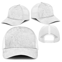 Samoan Traditional Tattoo 685 Baseball Net Cap Tribal Tatau DNA All-White LT03 - Polynesian Pride