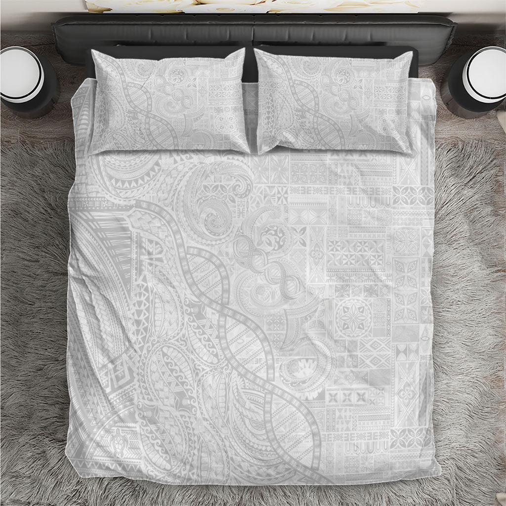 Samoan Traditional Tattoo 685 Bedding Set Tribal Tatau DNA All-White