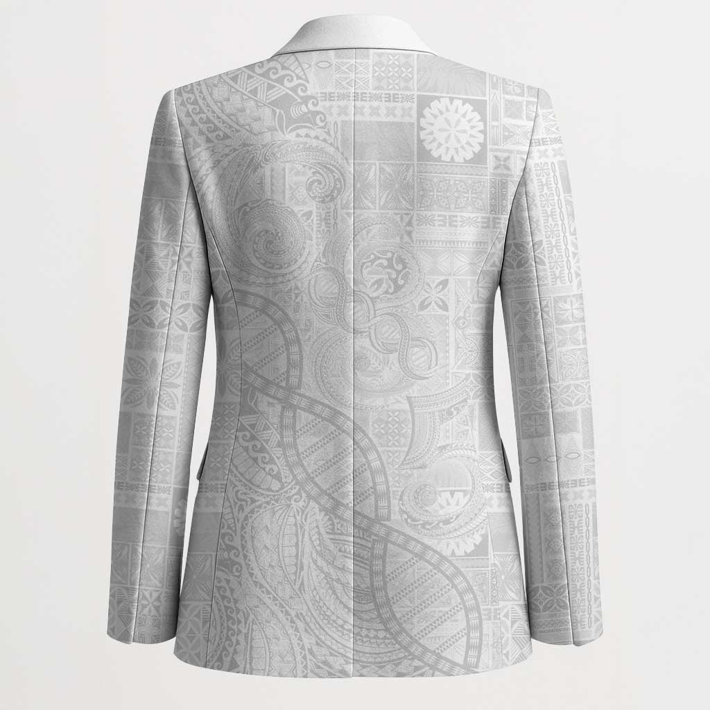 Samoan Traditional Tattoo 685 Blazer Tribal Tatau DNA All-White LT03 - Polynesian Pride