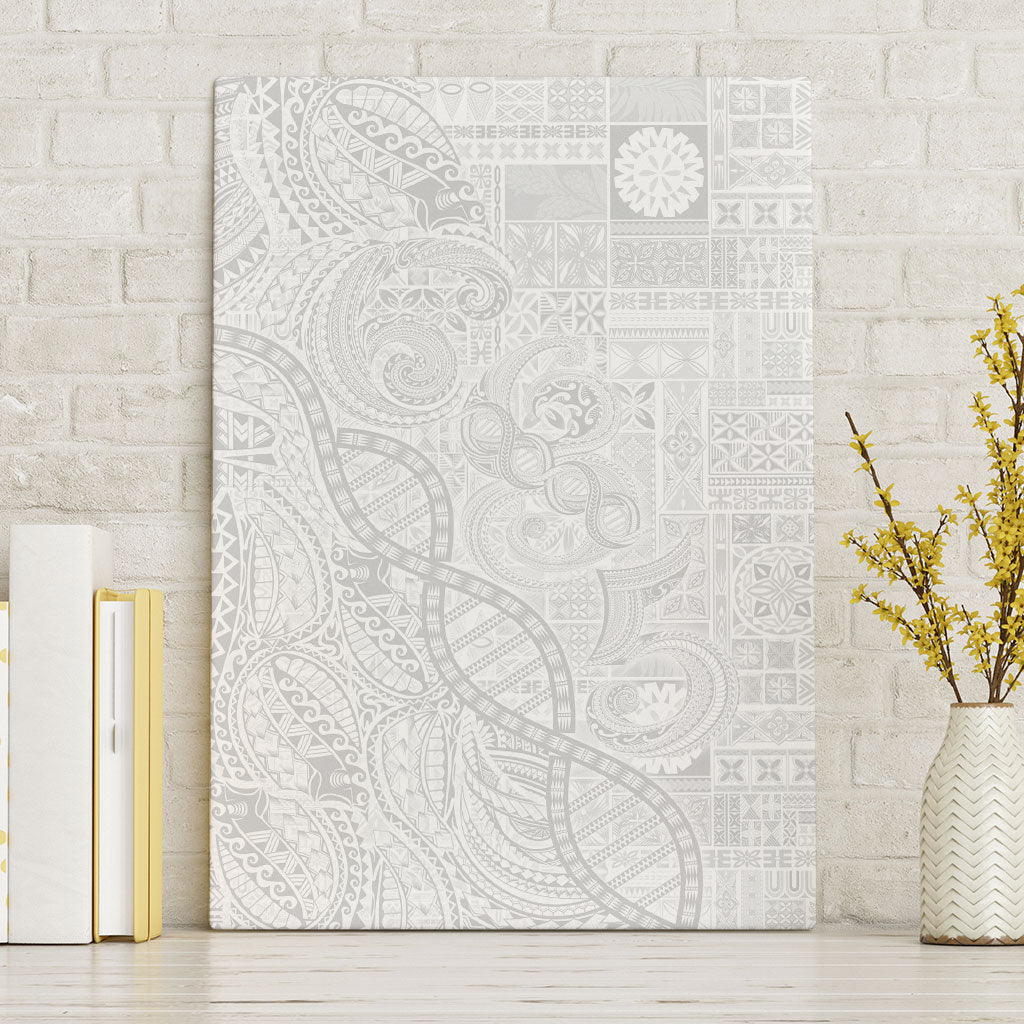 Samoan Traditional Tattoo 685 Canvas Wall Art Tribal Tatau DNA All-White
