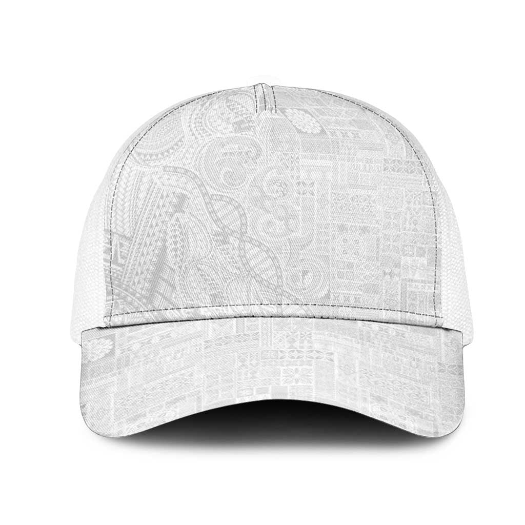 Samoan Traditional Tattoo 685 Mesh Trucker Cap Tribal Tatau DNA All-White