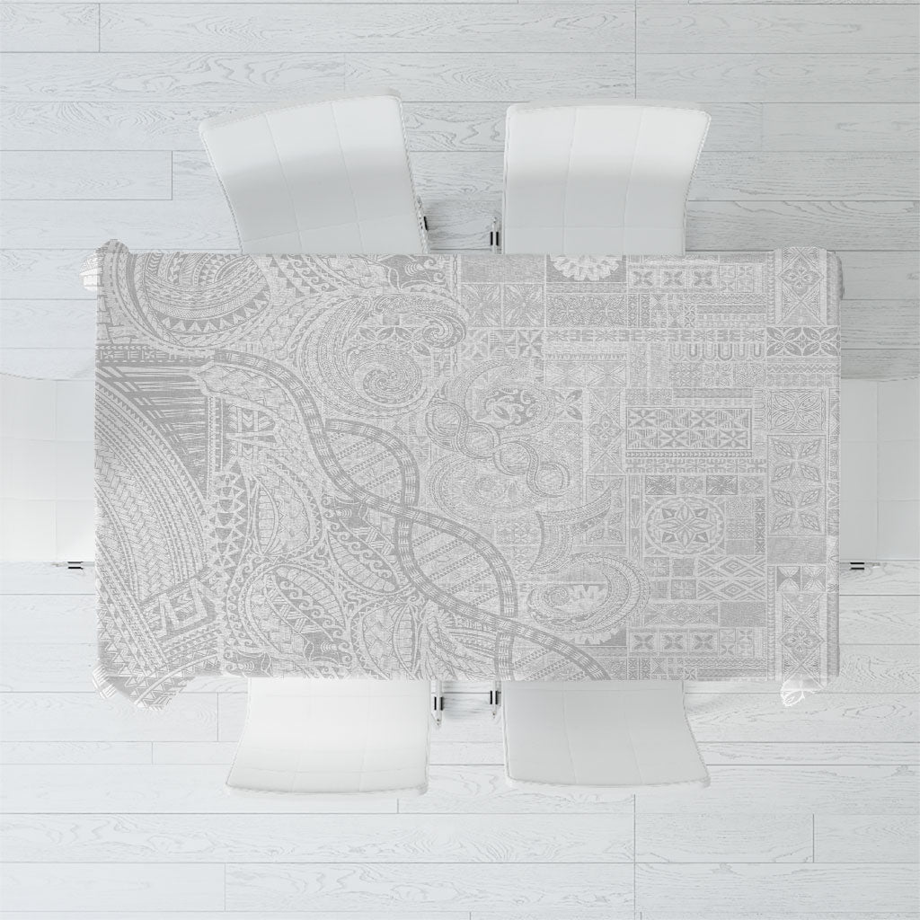Samoan Traditional Tattoo 685 Tablecloth Tribal Tatau DNA All-White