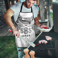 Super Samoa 685 Tribal Tattoo Apron Siapo Pattern White Edition LT03 - Polynesian Pride